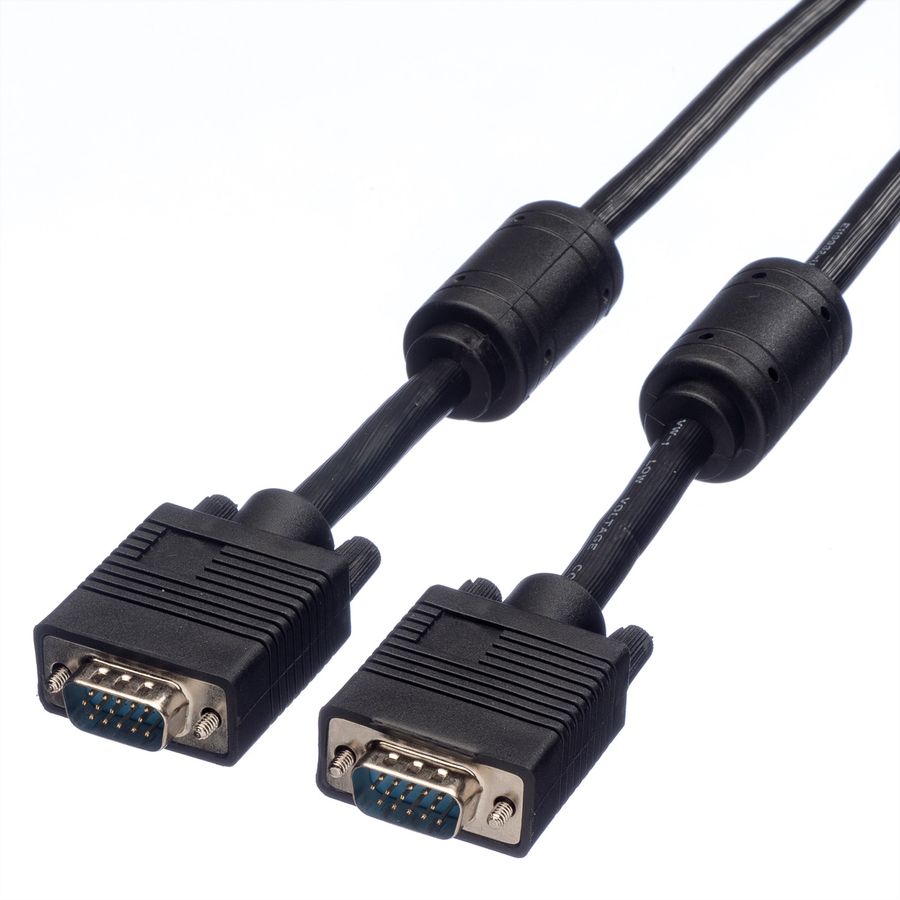STANDARD SVGA Cable + Ferrite, HD15 M - HD15 M, black, 10 m