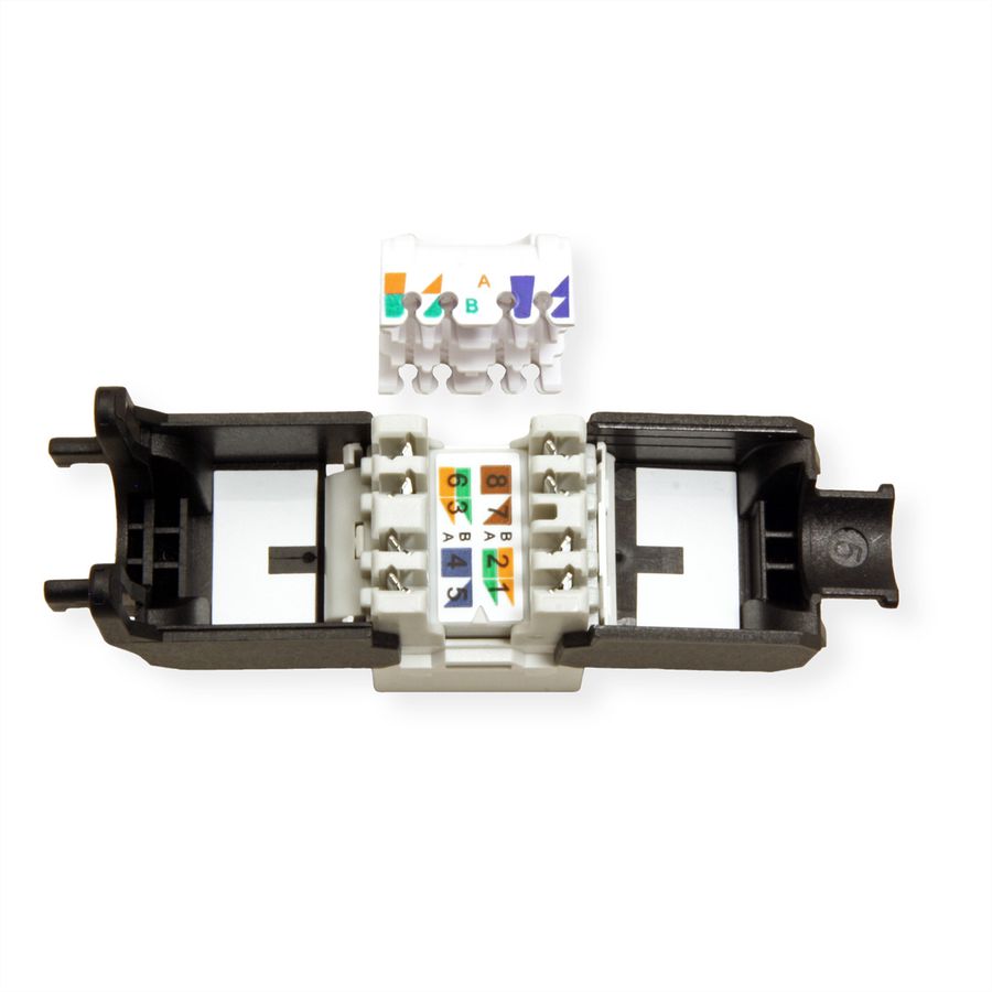 ROLINE Keystone Jack, Cat.6A (Class EA), RJ-45, UTP, tool-free, white