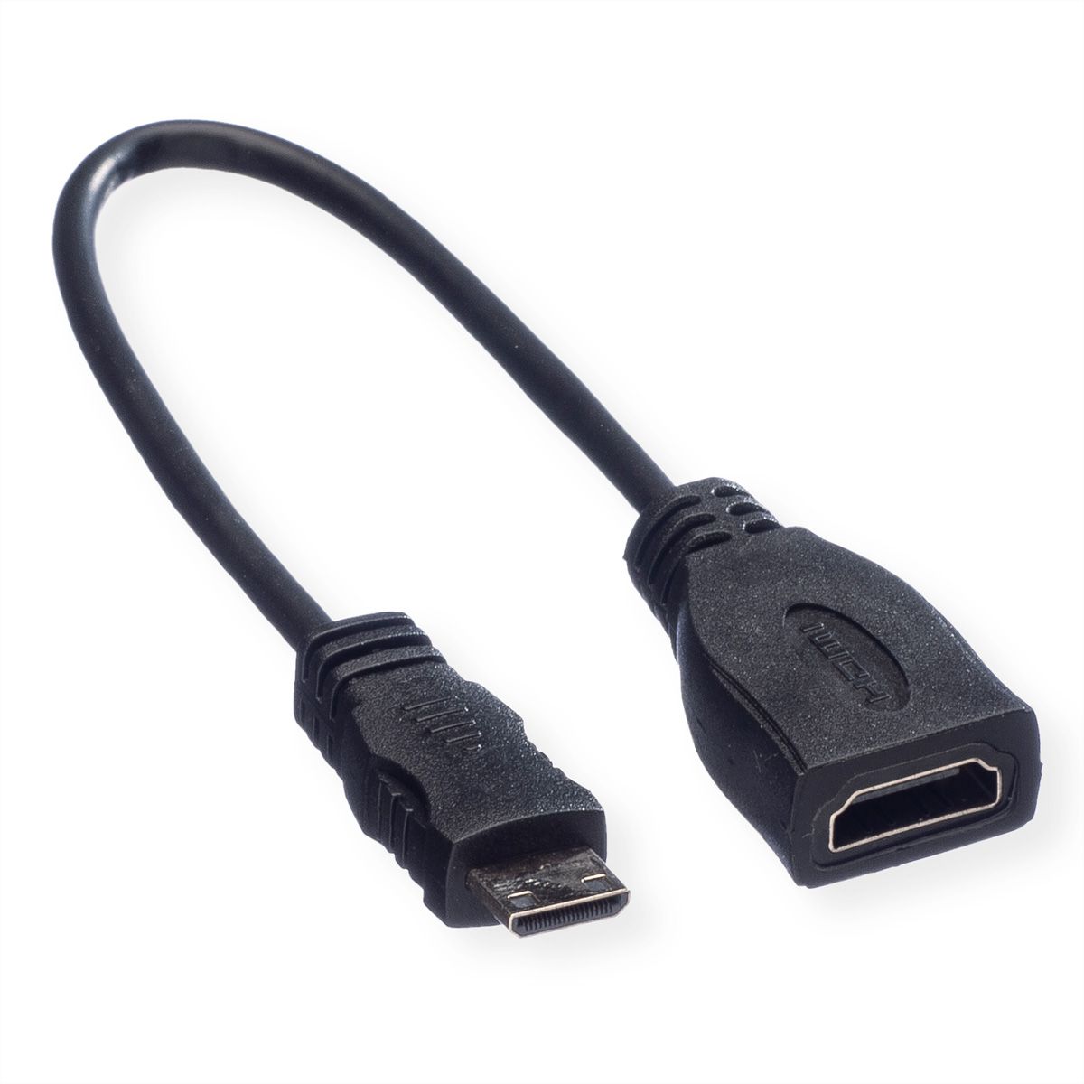 ROLINE HDMI High Speed Cable + Ethernet, A - C, F/M, 0.15 m