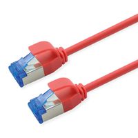ROLINE S/FTP Patch Cord Cat.6A / Class EA, LSOH, Slim, PoE, red, 0.3 m