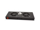 ROLINE 19" Fan unit with 2 fans, ON/OFF black