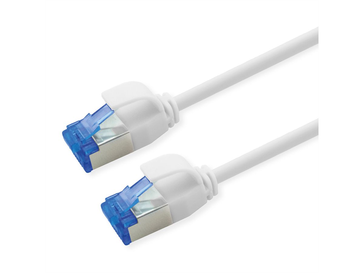ROLINE S/FTP Patch Cord Cat.6A / Class EA, LSOH, Slim, PoE, white, 2 m