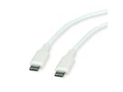 ROLINE USB 2.0 Cable, C–C, M/M, 60W, silicone, white, 1 m