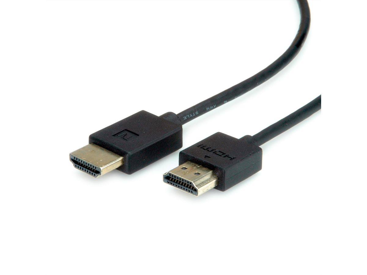 ROLINE HDMI Ultra HD Cable + Ethernet, active, M/M, black, 1 m