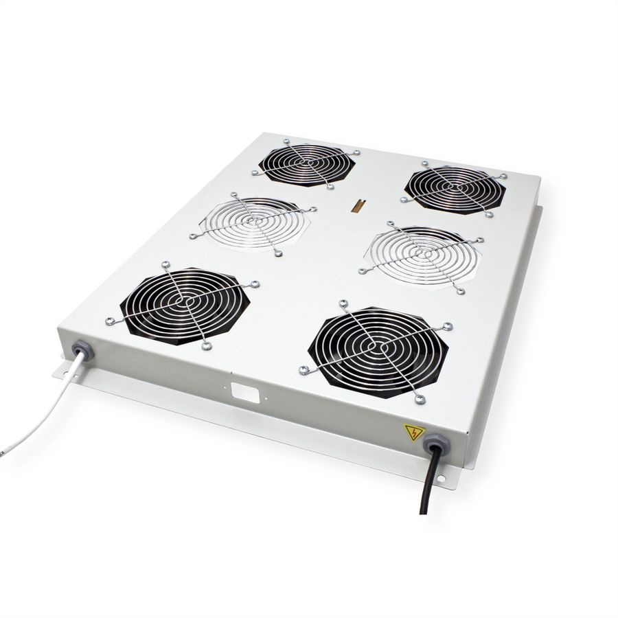 ROLINE 19-inch roof-mounted fan unit 4 fans, Thermostat grey