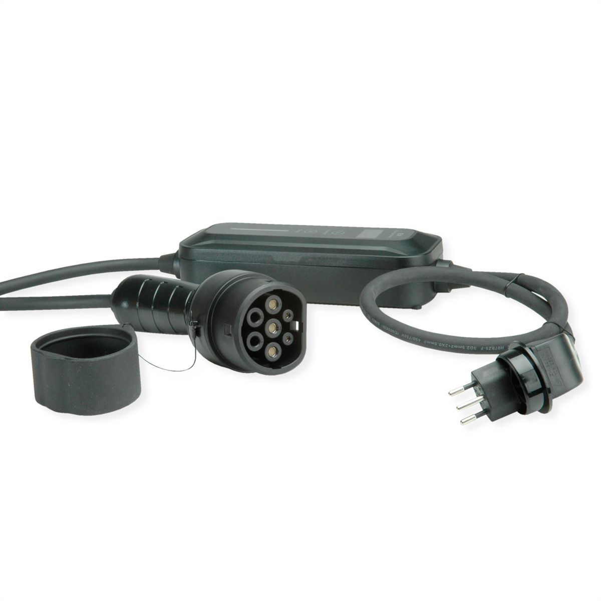 ROLINE Portable EV Charging Cable, Swiss Plug - Type 2, Mode 2, 10 A, 2.3 kW, 5 m