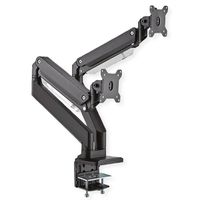 ROLINE Dual LCD Monitor Stand Pneumatic, Desk Clamp, Pivot, 5 Joints, max. 15 kg, up to 35"