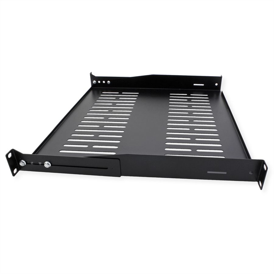 VALUE 19"-Fixed Shelf, 440 x 400mm, max. 25kg, 1U, U-Shape, black