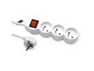 VALUE French Power Strip, 3-way, with illuminated Switch, white, 1.5 m