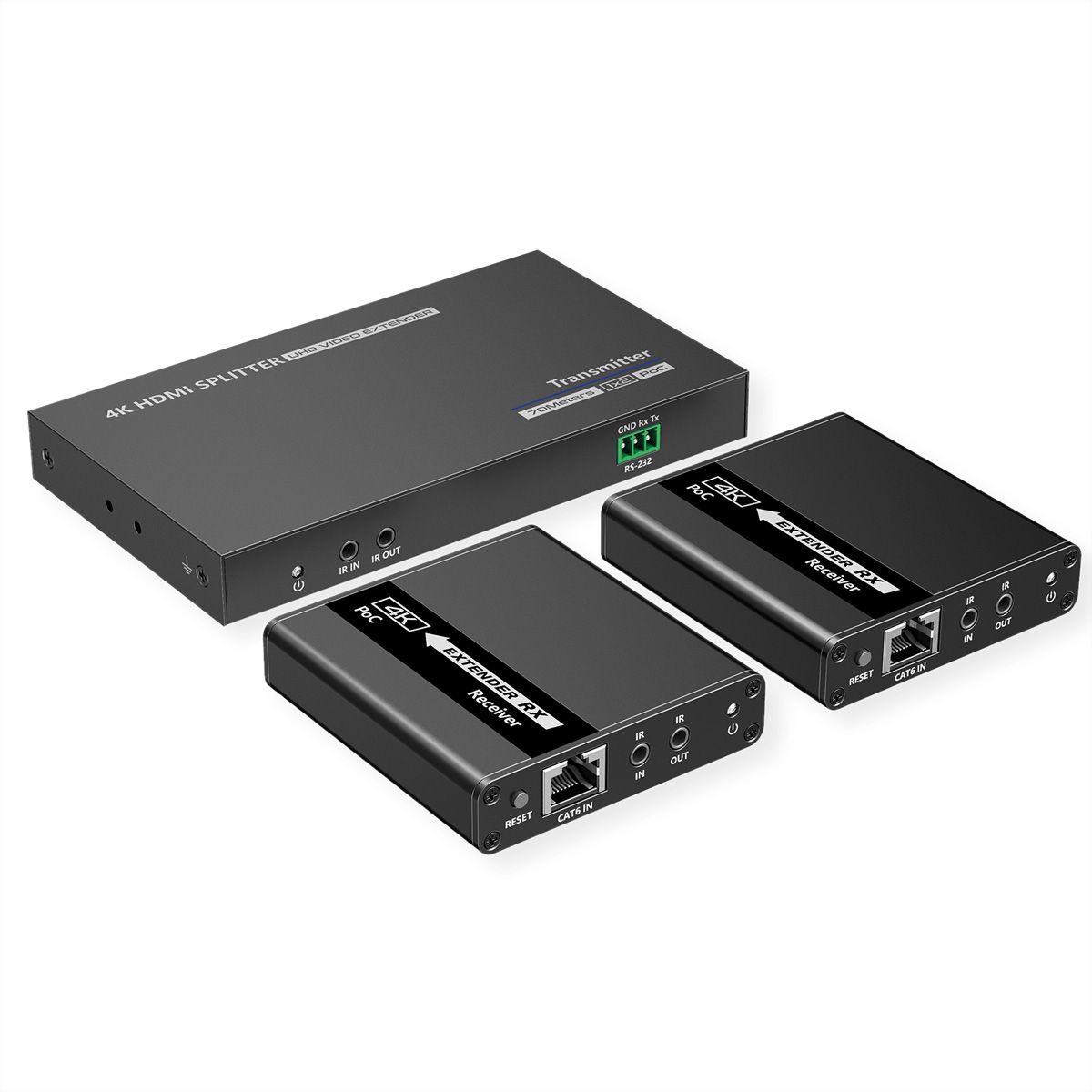 VALUE HDMI Splitter 1x3, with Extender 1x2 over Twisted Pair, 40m