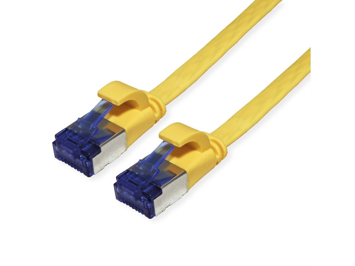 VALUE FTP Patch Cord, Cat.6A (Class EA), extra-flat, yellow, 1 m