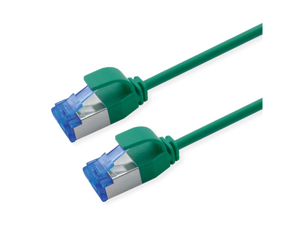 ROLINE S/FTP Patch Cord Cat.6A / Class EA, LSOH, Slim, PoE, green, 2 m