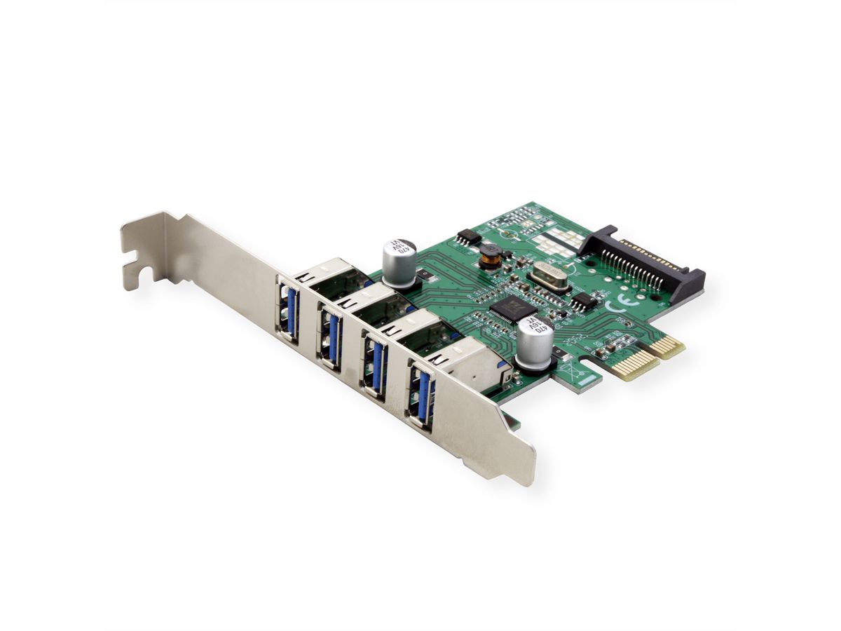 VALUE PCI-Express Card, 4x USB 3.2 Gen 1.5 Gbit/s