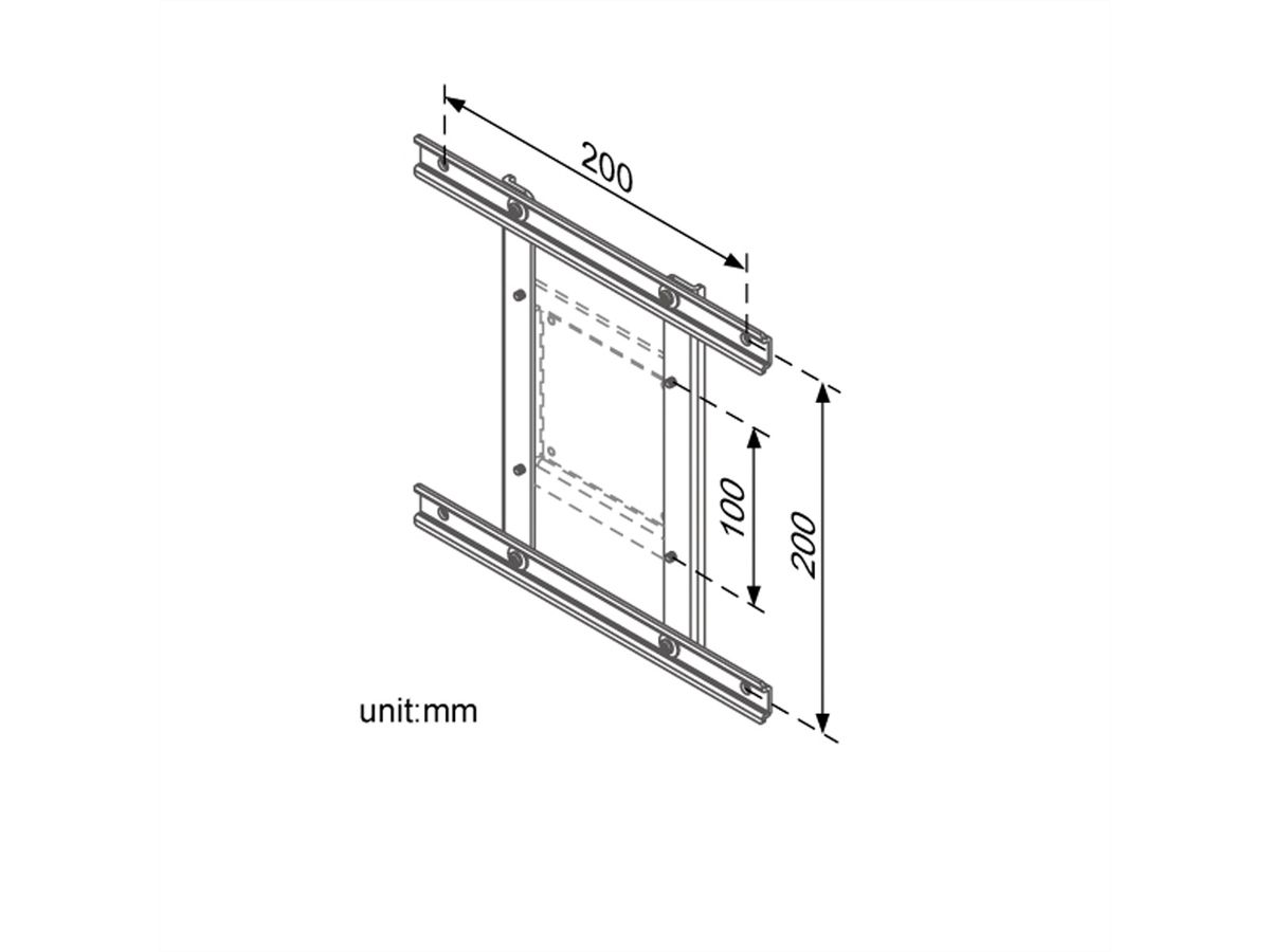 ROLINE VESA Adapter 100x100-100x200/200x200, variable, silver