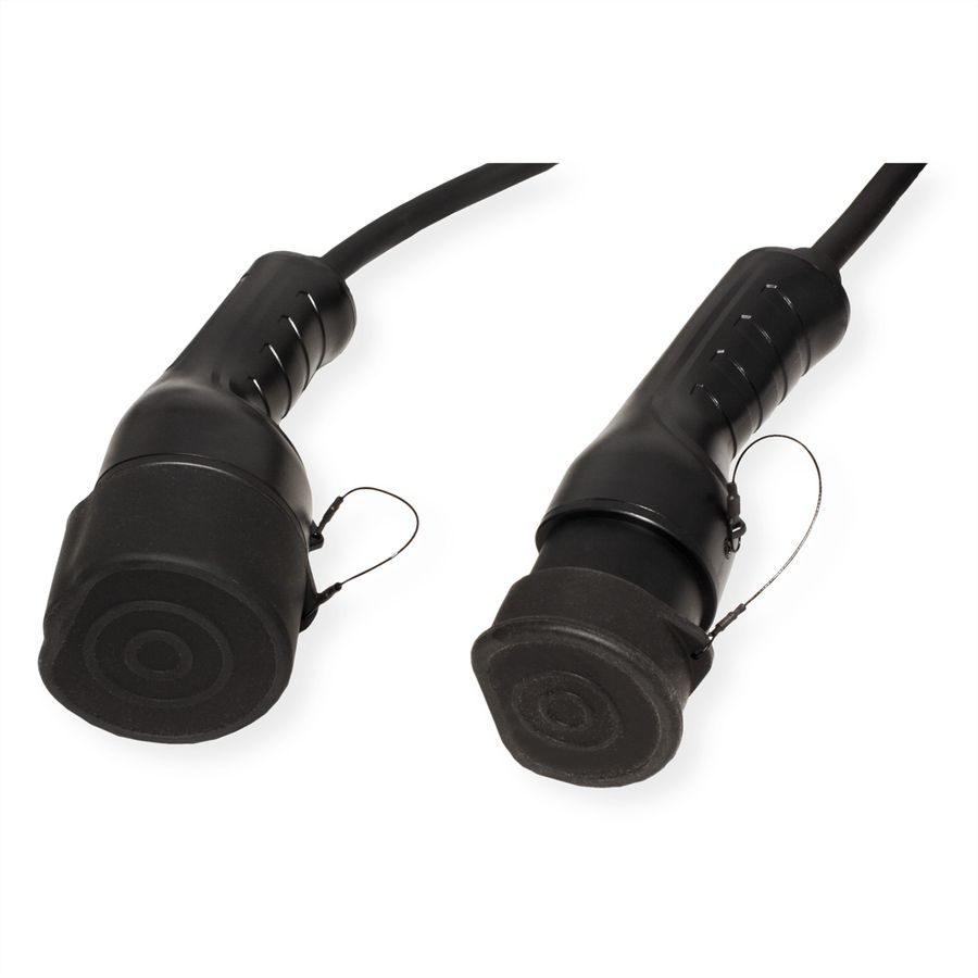 ROLINE EV Charging Cable Assembly Type2, 1-Phase, 250VAC (1P+N+E), 32 A, 7.4 kW, spiral (max. 5m)