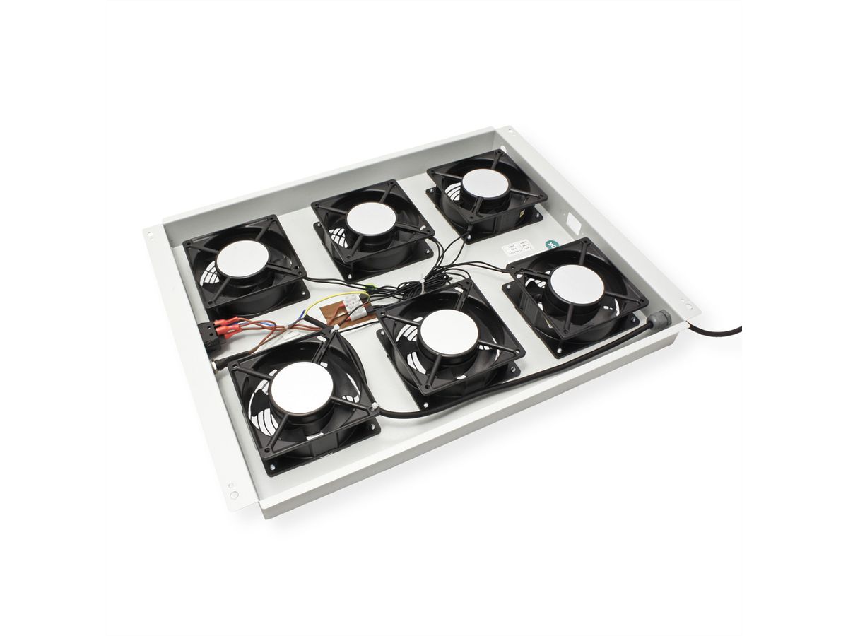 ROLINE 19" roof fan unit with 6 fans, ON/OFF for server rack PRO series, grey
