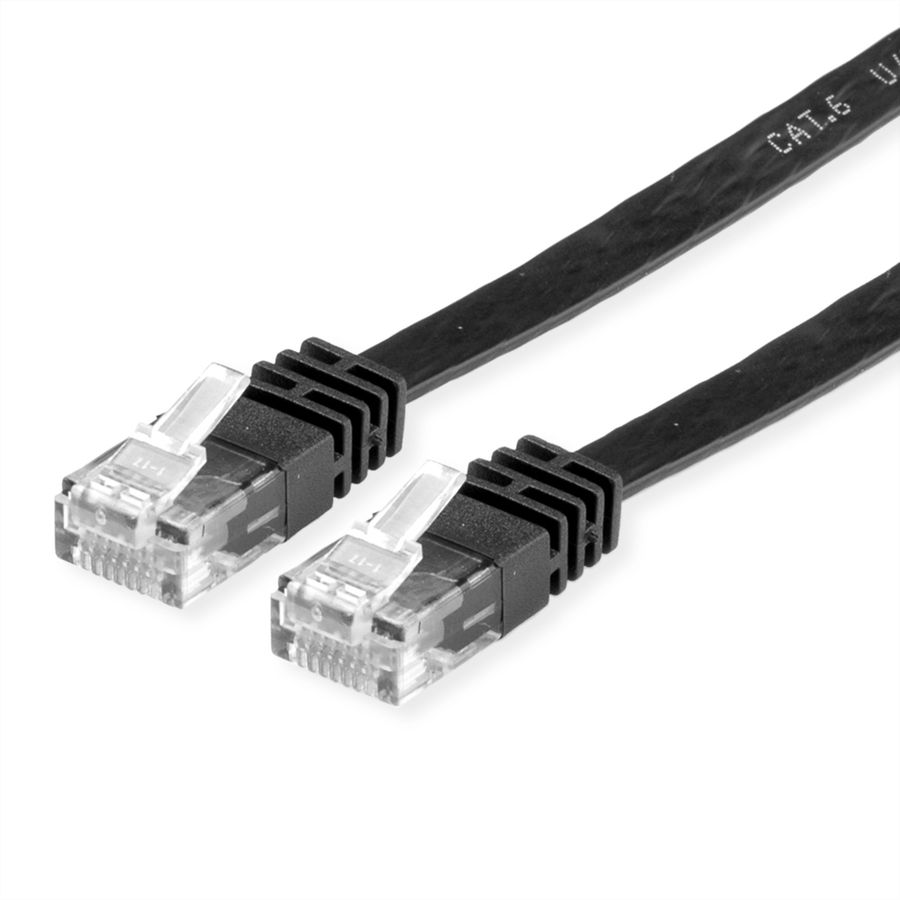 VALUE UTP Patch Cord, Cat.6 (Class E), extra-flat, black, 3 m