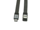 ROLINE Cable USB4 2.0, Flat, Straight-270° Angled, with Emark, C–C, M/M, 8K UHD-2, 80Gbit/s, 240W, black, 0.8 m