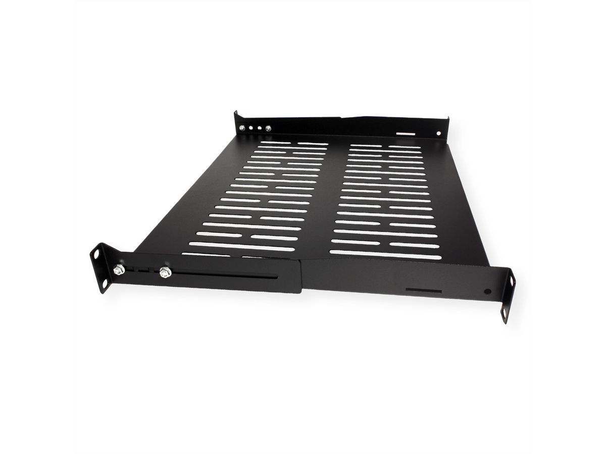 VALUE 19"-Fixed Shelf, 485 x 350mm, 1U, max. 25kg, black