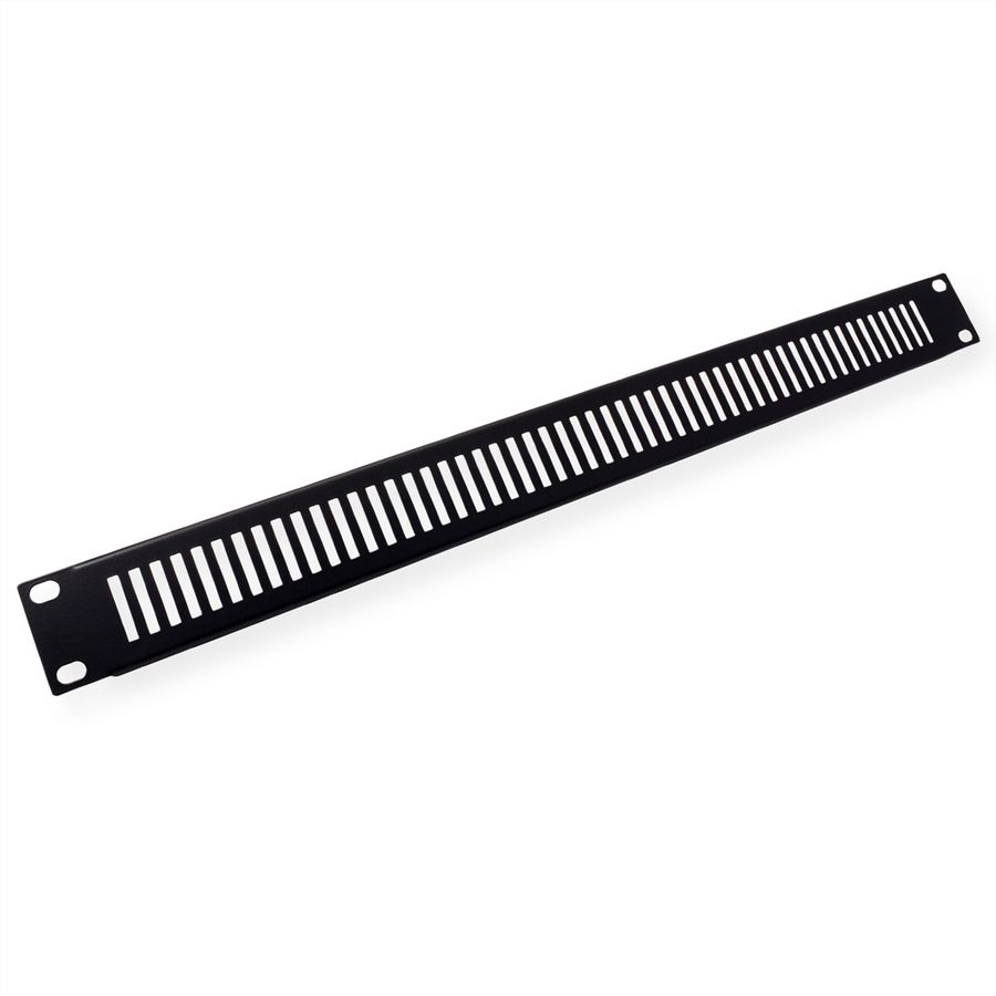 19” Rack Front Ventilation Panel, 1U, Metal, black