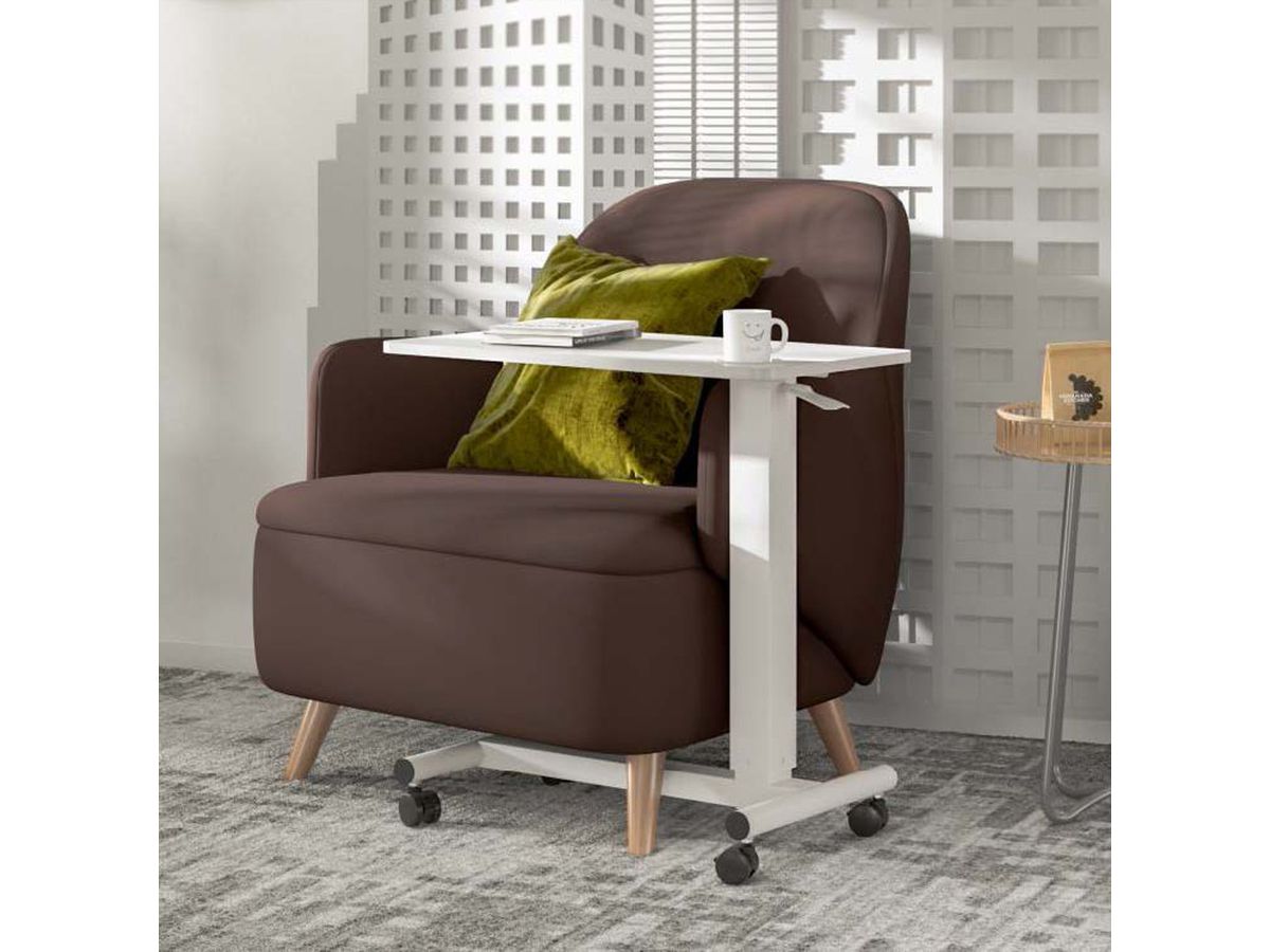 ROLINE Gas Spring Side Table Workstation height adjustable white SECOMP International AG
