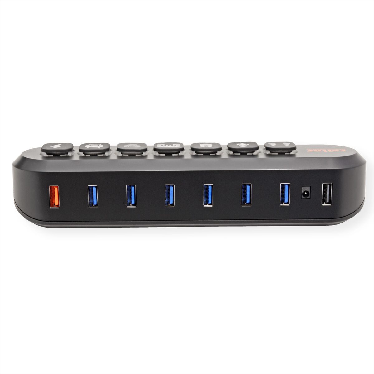 ROLINE USB 3.2 Gen 1 Hub, 7 Ports, USB Type A Connection Cable, with ...