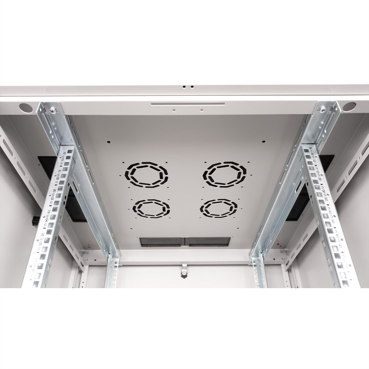 ROLINE 19-inch network cabinet Basic 22 U, 800x800 WxD glass door grey