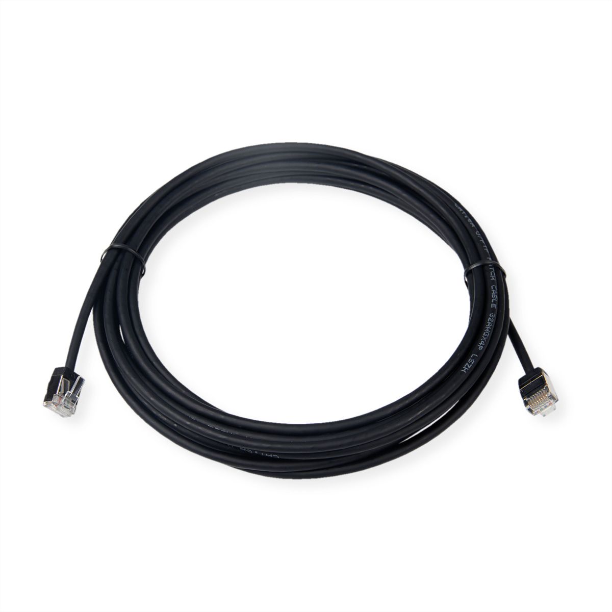 ROLINE U/FTP Data Center Patch Cord Cat.6A (Class EA), LSOH, Slim, Ultra Short Connector, black, 2 m