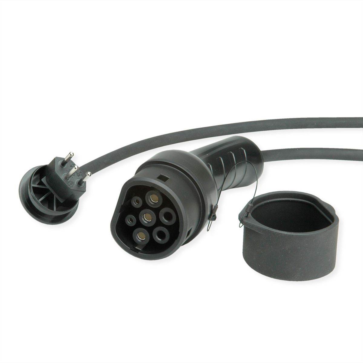 ROLINE Portable EV Charging Cable, Swiss Plug - Type 2, Mode 2, 10 A, 2.3 kW, 5 m