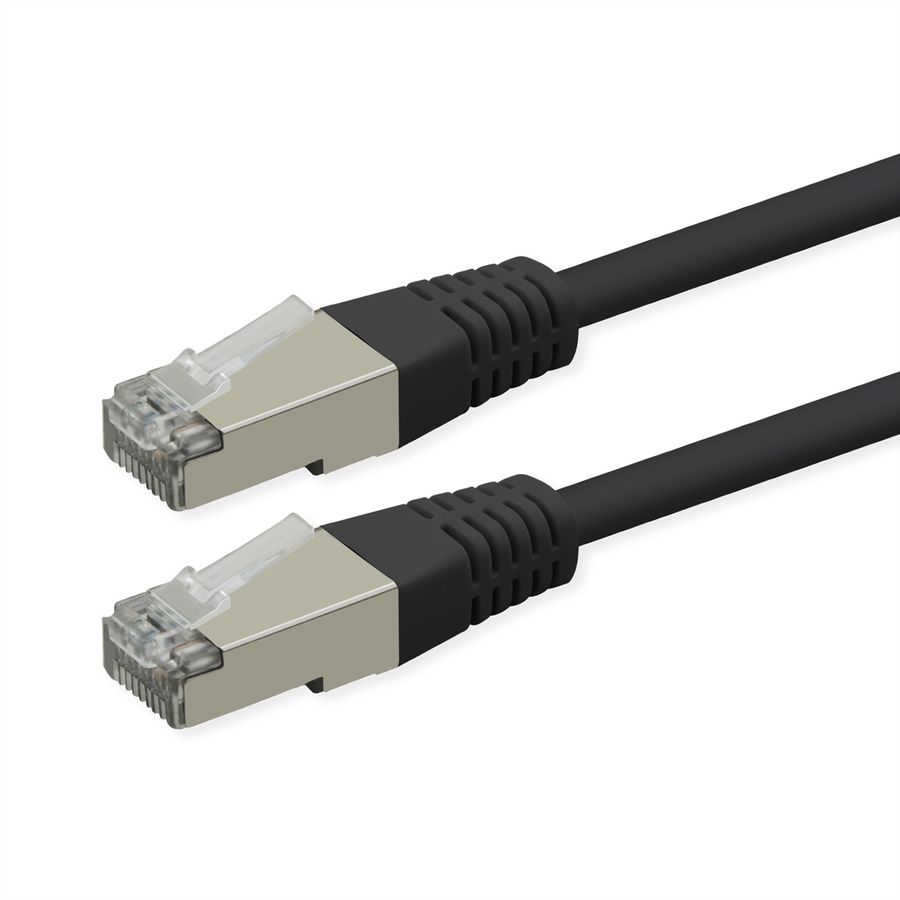 ROLINE S/FTP (PiMF) Patch Cord, Cat.6 (Class E), PoE, black, 2 m