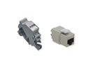 ROLINE Keystone Holder, with Cat.6A Keystone, shielded, DIN-Rail, 45°