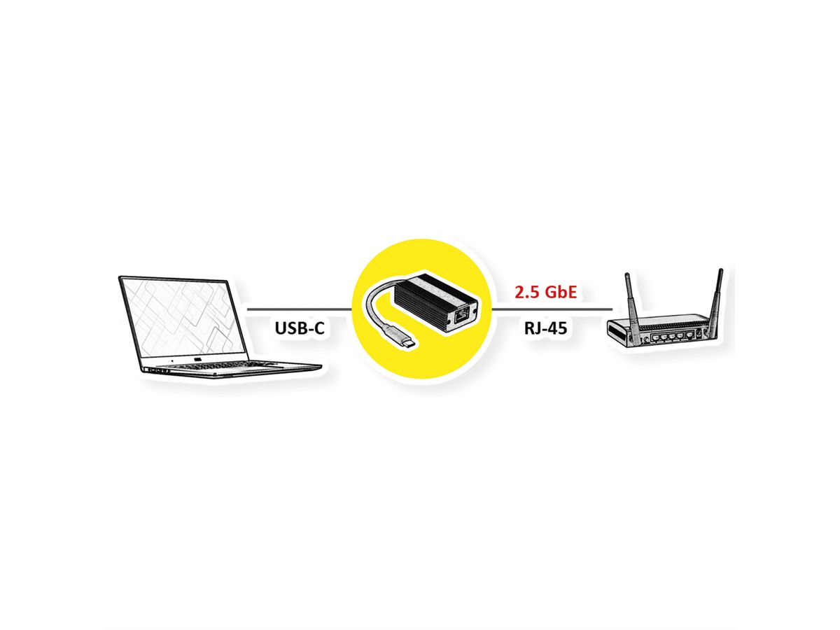 ROLINE USB 3.2 Gen 2 to 2.5 Gigabit Ethernet Converter