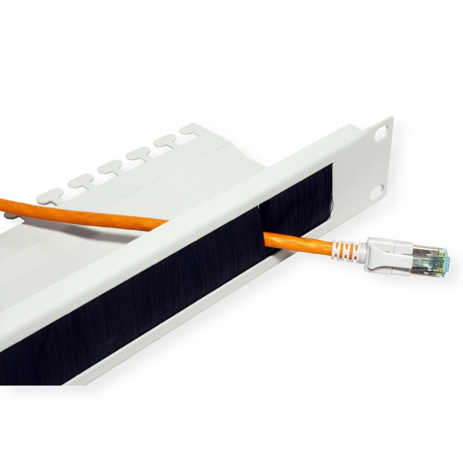 ROLINE 19-inch cable entry, with brush strip 1U grey