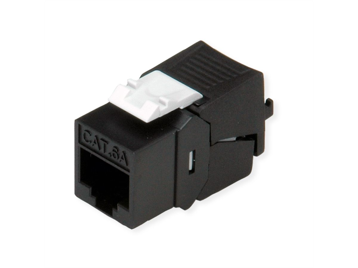 ROLINE Keystone Jack, Cat.6A (Class EA), RJ-45, UTP, tool-free, SLIM, black