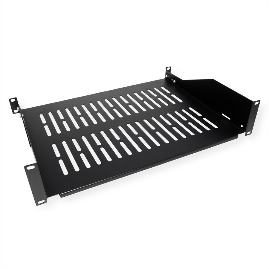 VALUE 19"-Fixed Shelf, 485 x 300mm, 2U, max. 25kg, black