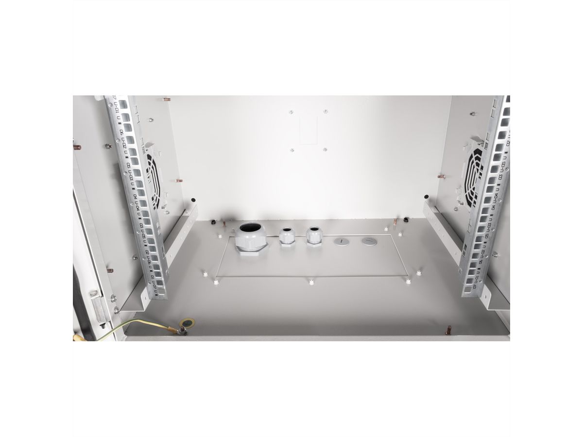 ROLINE 19-inch wall-mounted housing Pro 7 U, 600x450 WxD IP55 outdoor grey