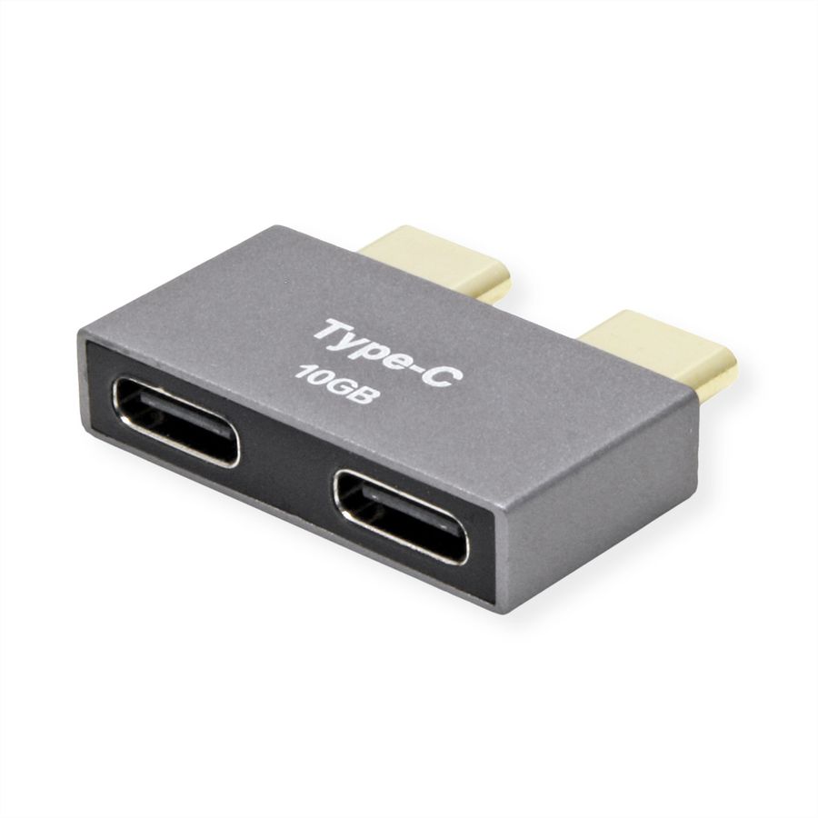 ROLINE Adapter, USB 3.2 Gen 2, 2x USB Type C - 2x USB A, M/F, silver