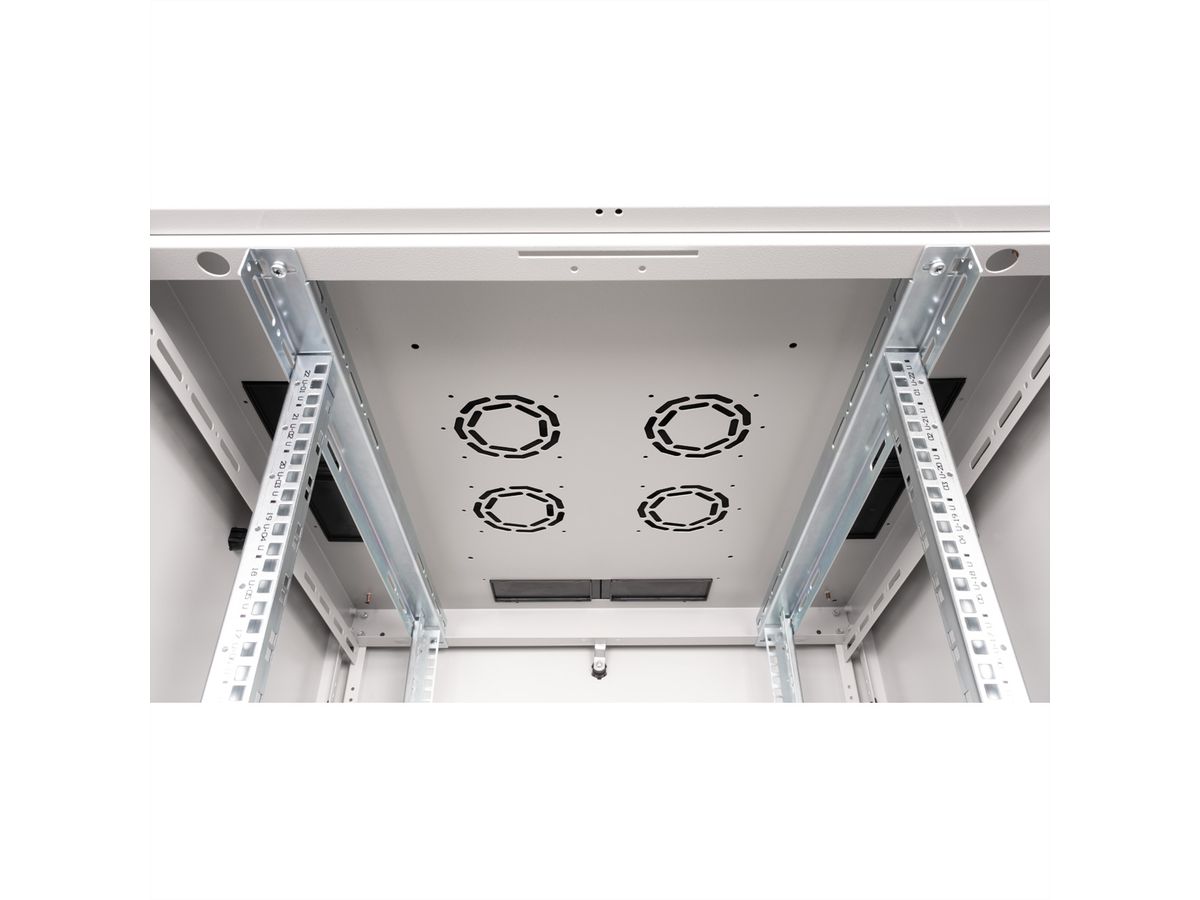 ROLINE 19-inch network cabinet Basic 22 U, 800x800 WxD glass door grey