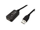USB 2.0 Extension Cable, active with Repeater, black, 5 m