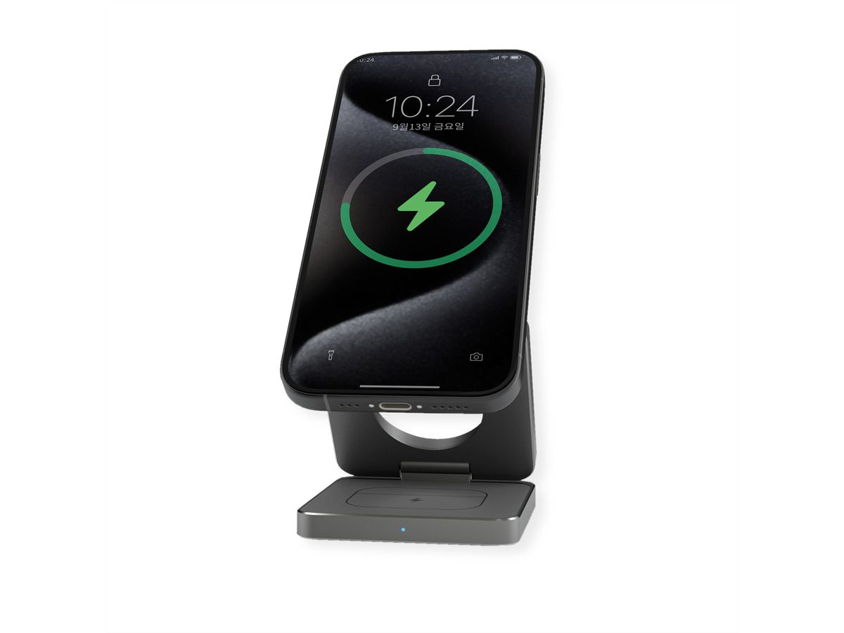 ROLINE 3-in-1 Wireless Foldable Charging Stand, for Samsung Devices