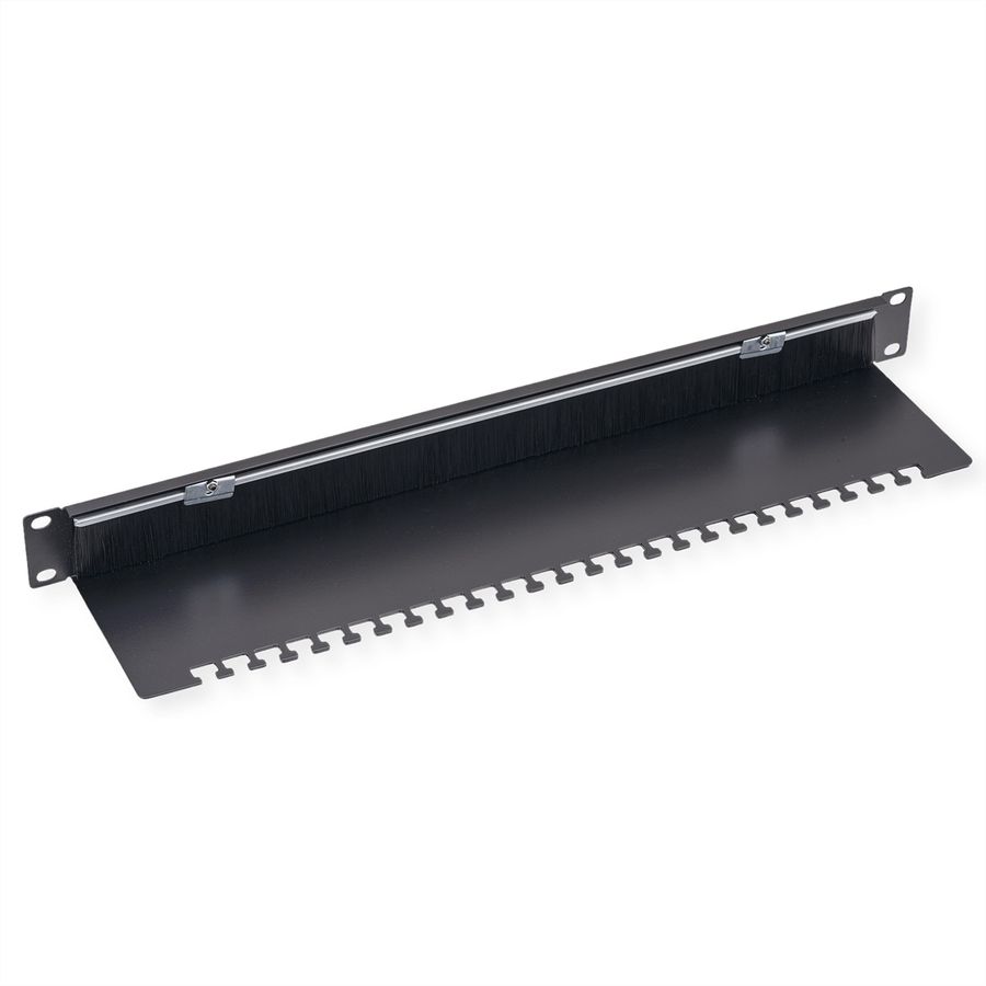 VALUE 19" Cable Entry 1U with Brush Seal, with cable support plate, black