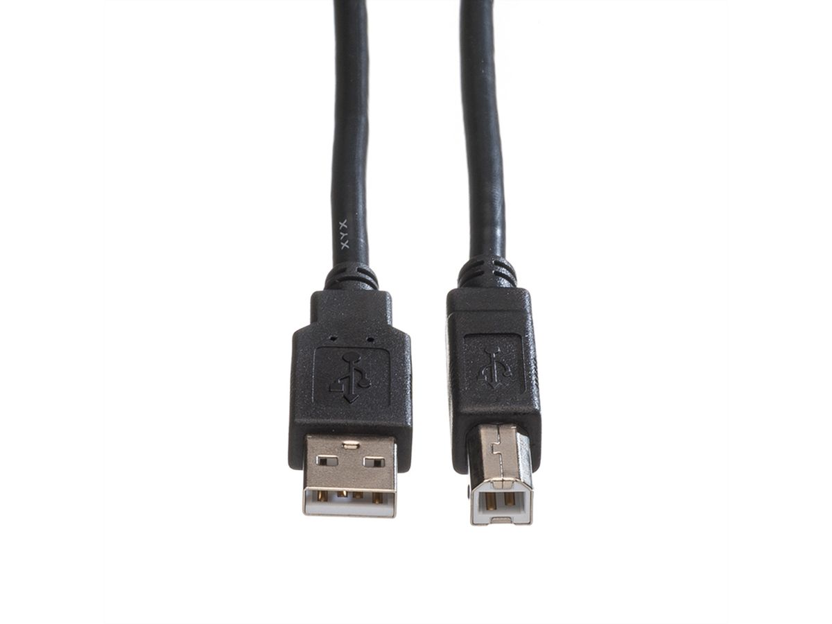 ROLINE USB 2.0 Cable, A - B, M/M, black, 1.8 m
