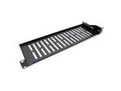 VALUE 19"-Fixed Shelf, 440 x 150mm, max. 10kg, 1U, U-Shape, black