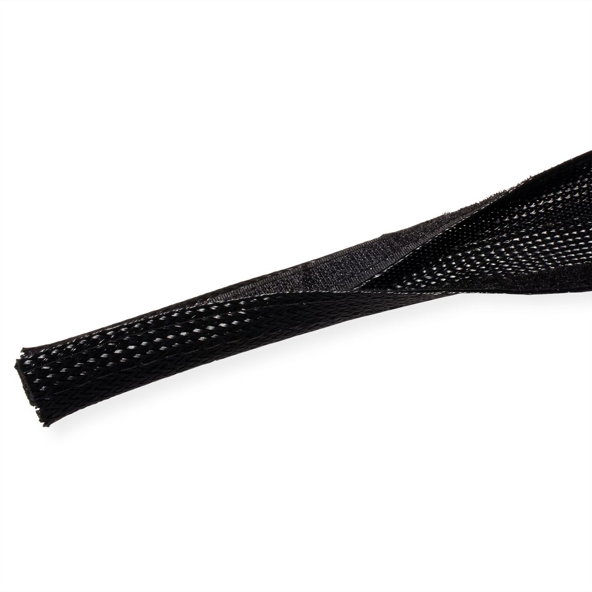ROLINE PVC Cable Conduit, Strap Closing, black, 2.5 m