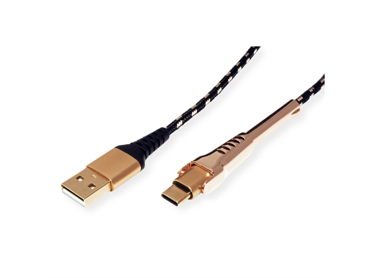 ROLINE GOLD USB 2.0 Cable, C - A, M/M, with Smartphone support function, 1 m