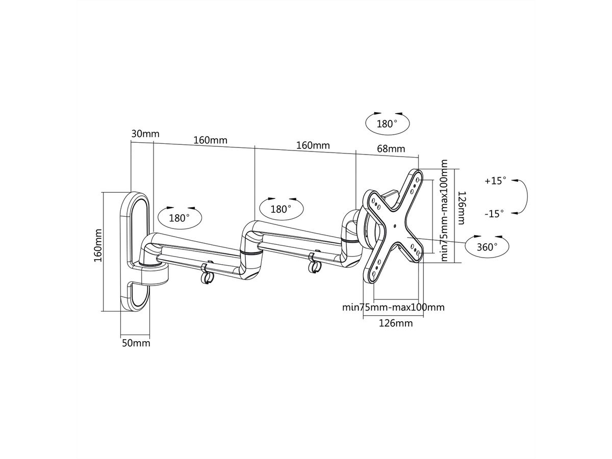 VALUE LCD Monitor Wall Mount Kit, 4 Joints