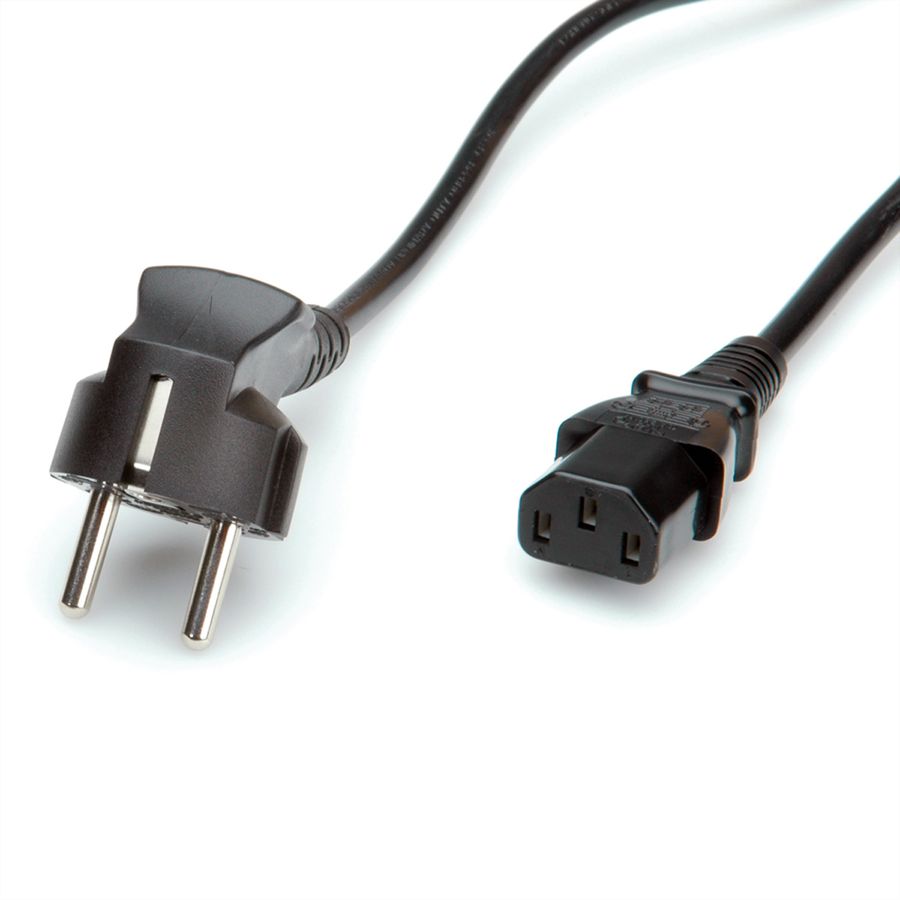 ROLINE Power Cable, straight IEC Connector, black, 3 m