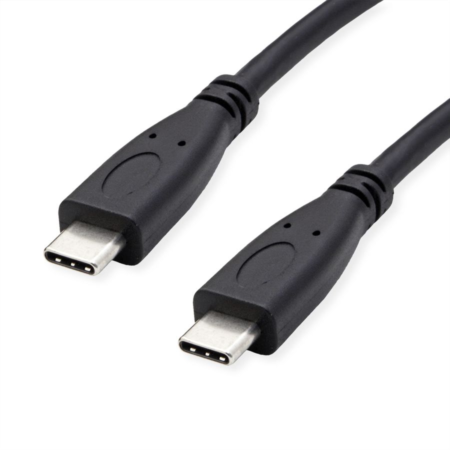 ROLINE GREEN USB 3.2 Gen 2 Cable, PD, C-C, M/M, 4K UHD-1, 10Gbit/s, Emark, 100W, black, 0.5 m