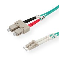 ROLINE Fibre Optic Jumper Cable, 50/125µm, LC/SC, OM3, turquoise, 0.5 m