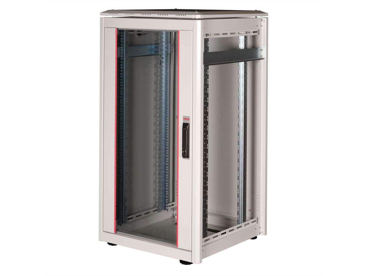 ROLINE 19-inch Network Cabinet Pro 22 U, 600x600 WxD glass door grey